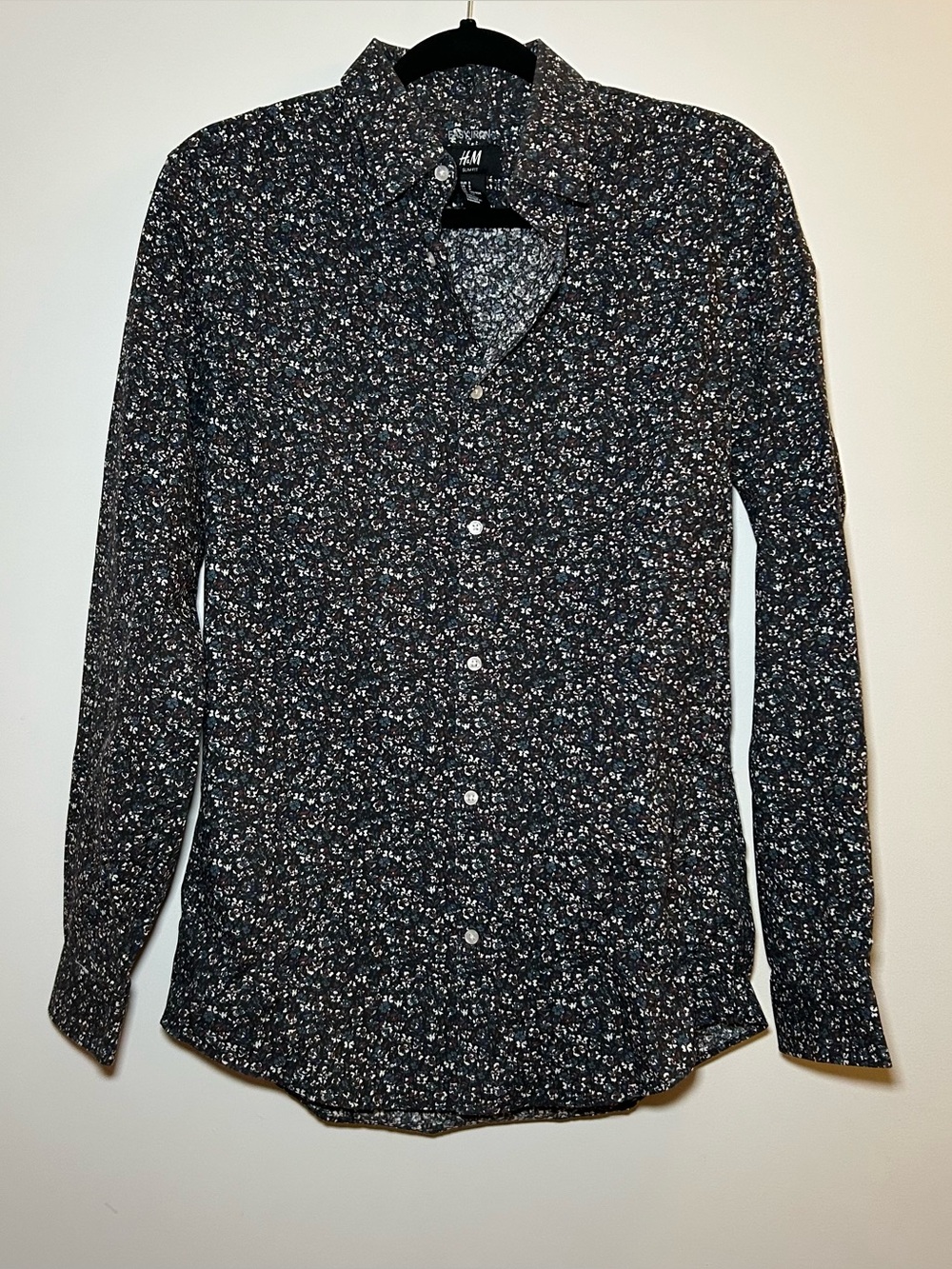 H&M Men’s Long Sleeve Floral Casual Button Down Shirt Small